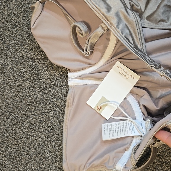 NWT Good American Women Show OffElegant One Piece Bodysuit Swim Sz 2/M Mink - Picture 8 of 9